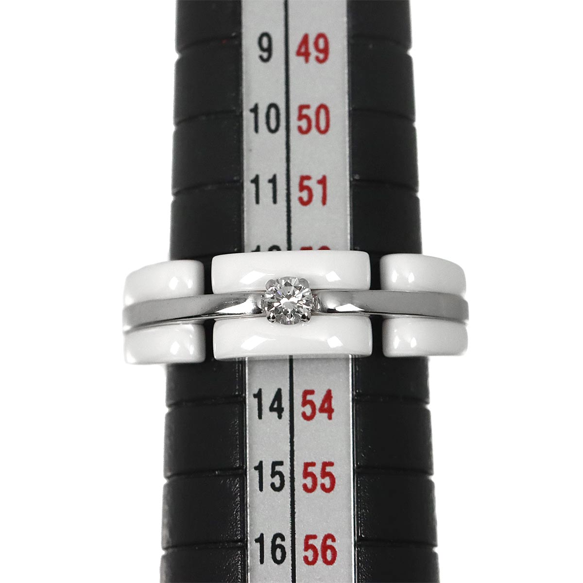 ULTRA Diamond Ring White Ceramic 18K WG 750 Size53 6-6.25(US)