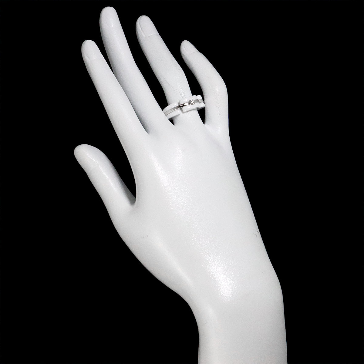 ULTRA Diamond Ring White Ceramic 18K WG 750 Size53 6-6.25(US)