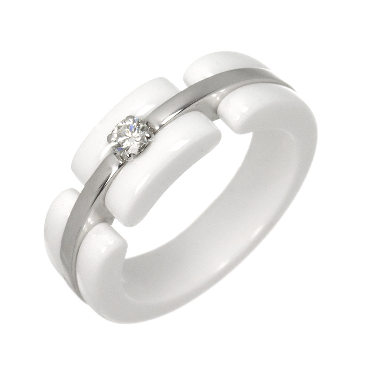 ULTRA Diamond Ring White Ceramic 18K WG 750 Size53 6-6.25(US)