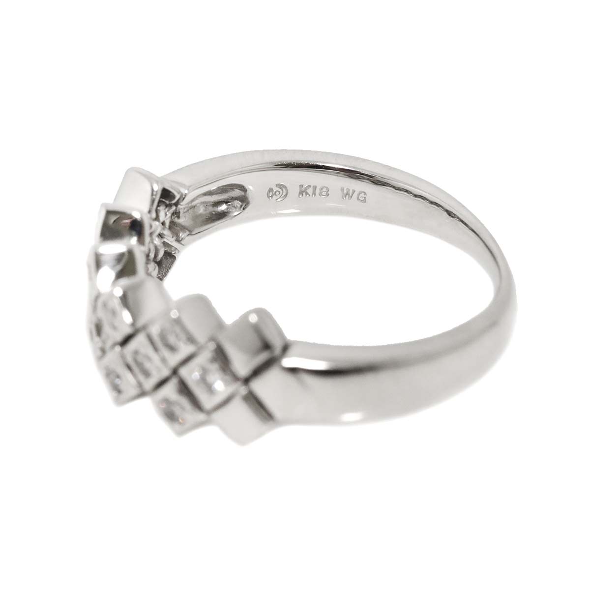 Diamond 0.21ct Ring 18K WG 750 Size7.25(US)