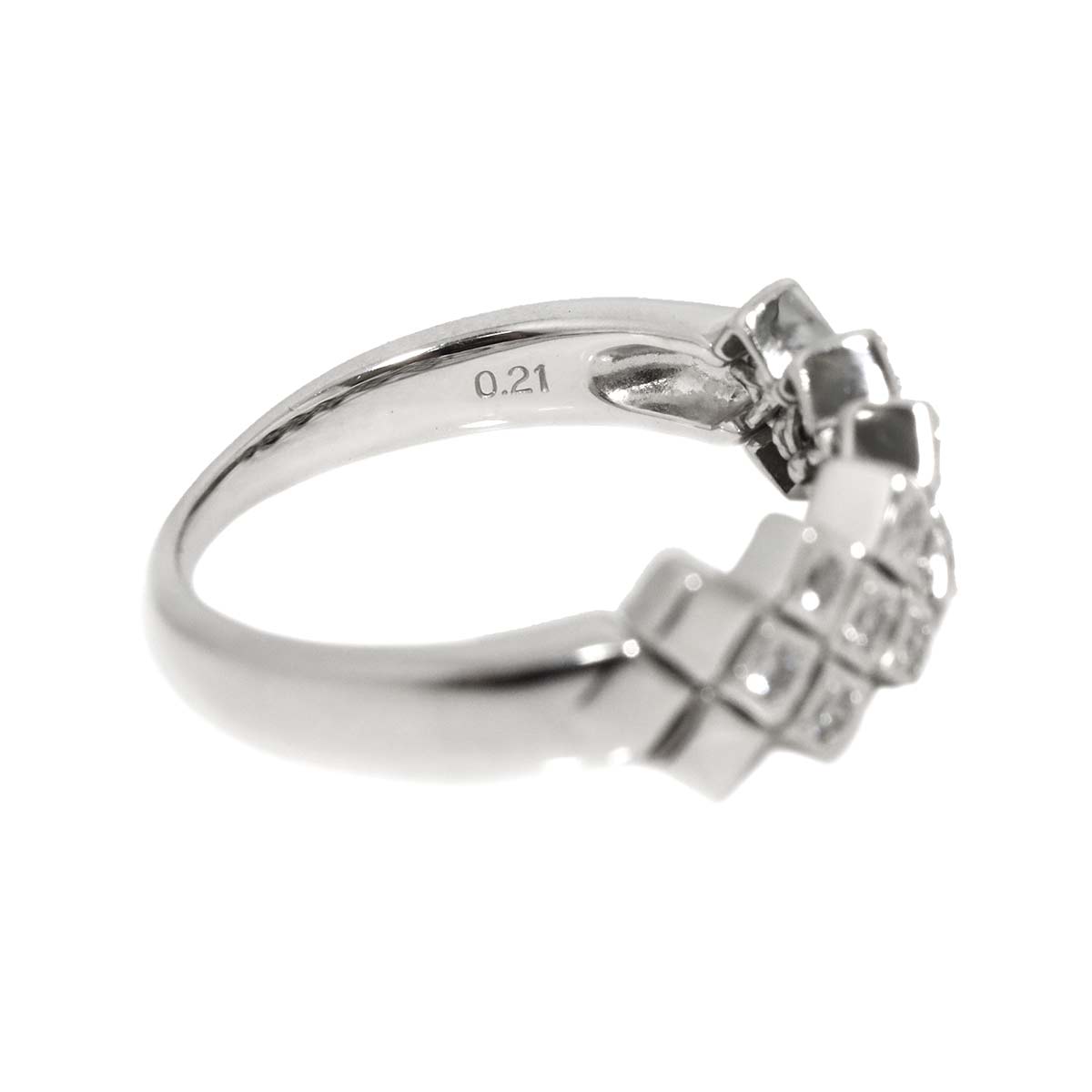 Diamond 0.21ct Ring 18K WG 750 Size7.25(US)