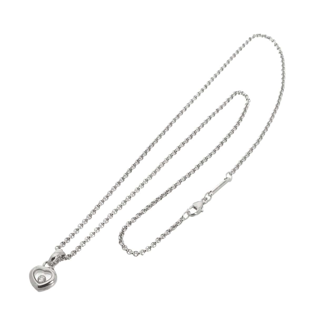 Happy Diamond Heart Necklace 18K White Gold 750
