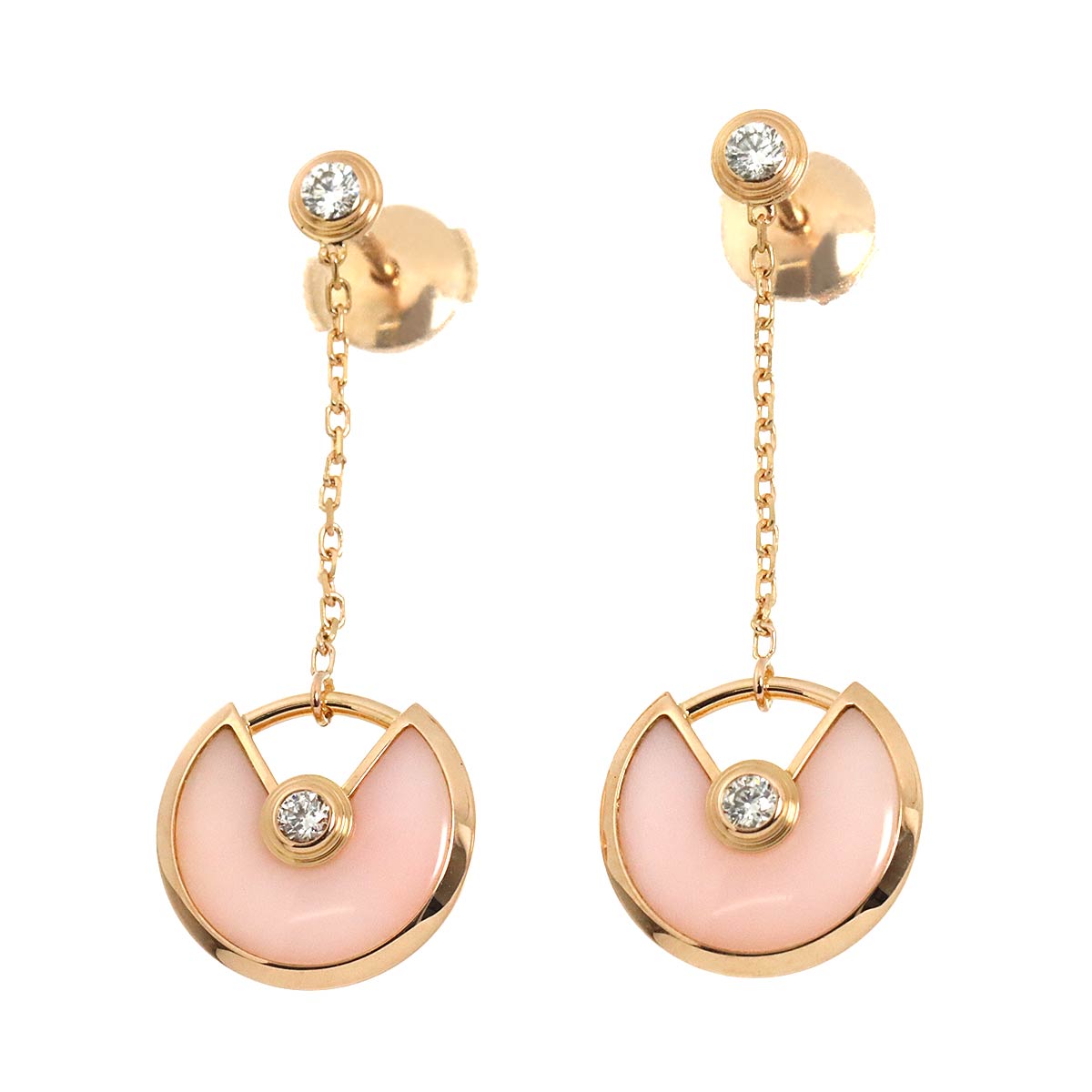 Amulette Opal Diamond Earrings Pierced 18K PG 750