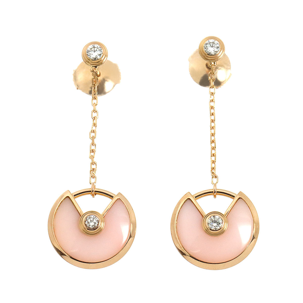 Amulette Opal Diamond Earrings Pierced 18K PG 750