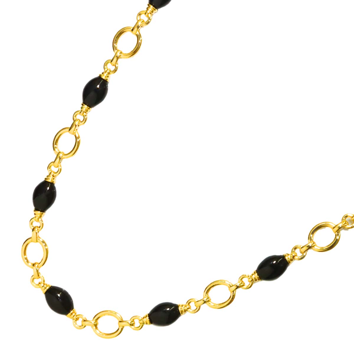 Onyx Necklace 18K Yellow Gold 750