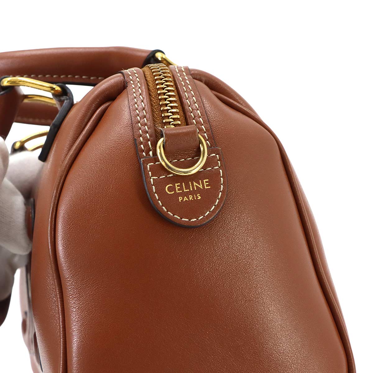 CUIR Triomphe Small Boston Hand Shoulder Bag Leather Brown