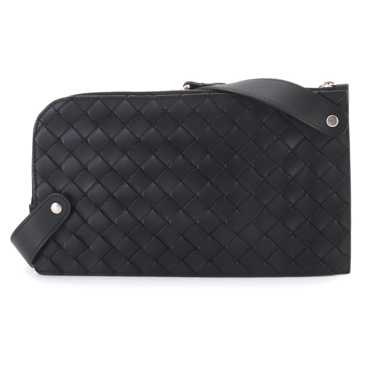 Intrecciato Pouch Crossbody Shoulder Bag Black 755569