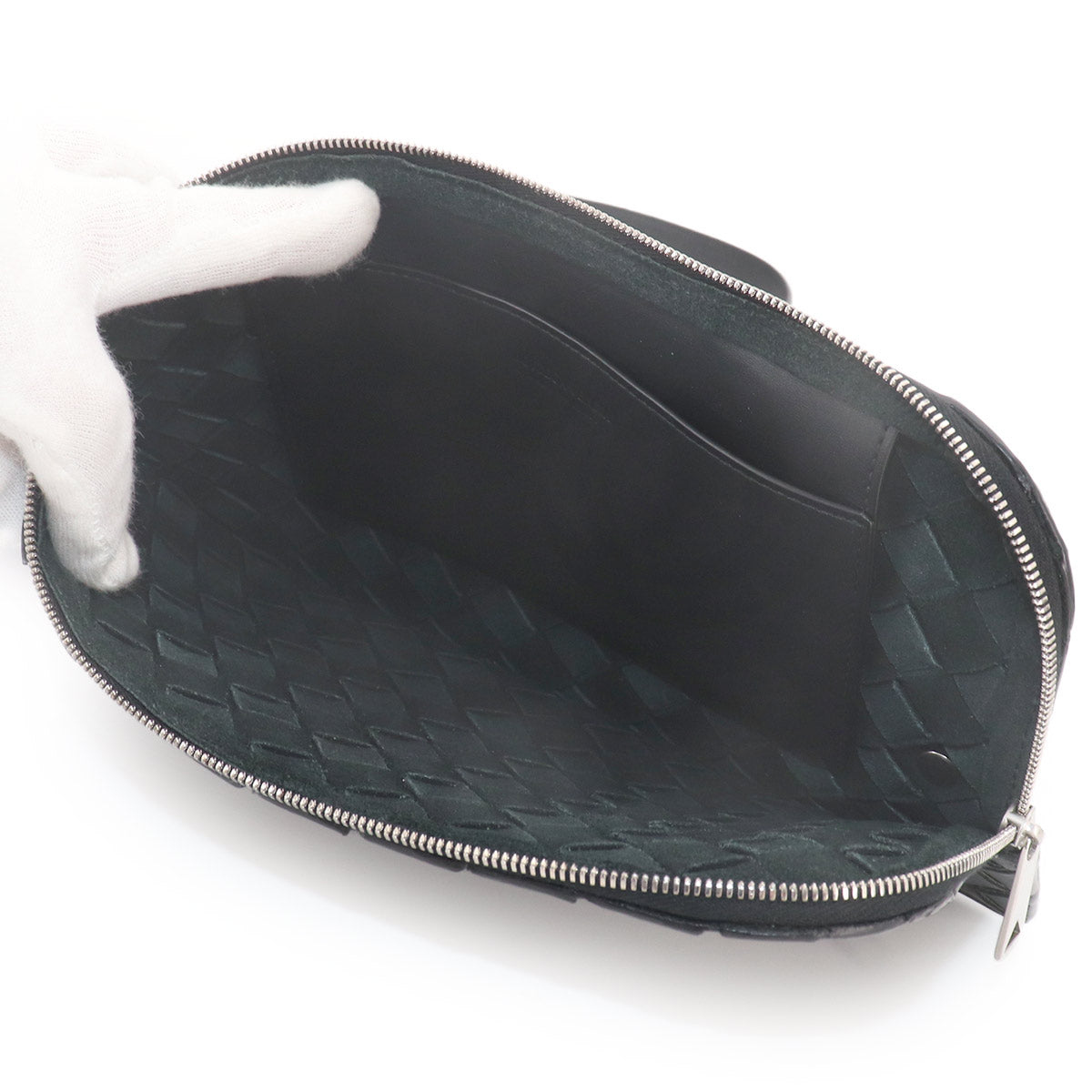 Intrecciato Pouch Crossbody Shoulder Bag Black 755569