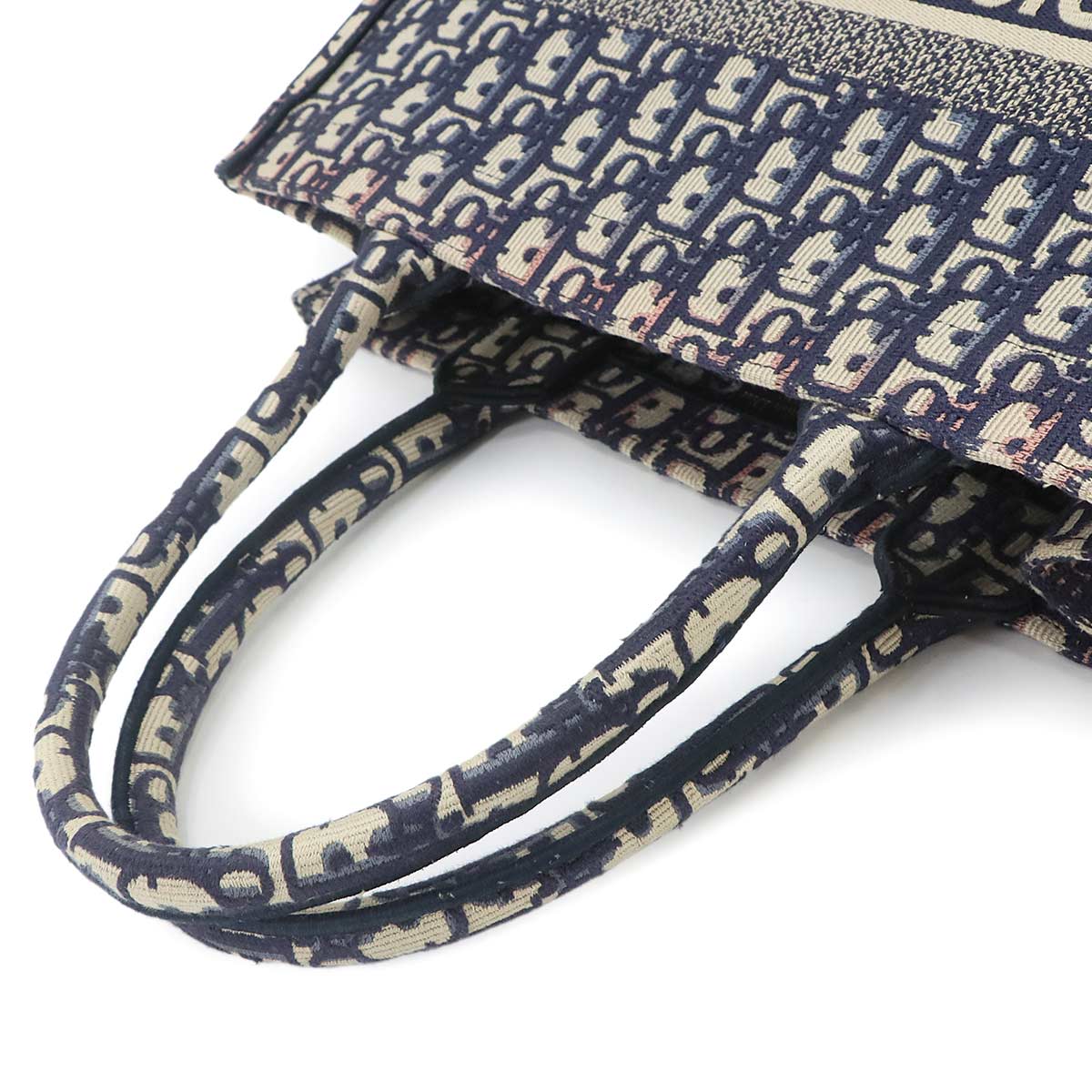Oblique Book Tote Medium Bag Canvas Navy M1296ZRIW