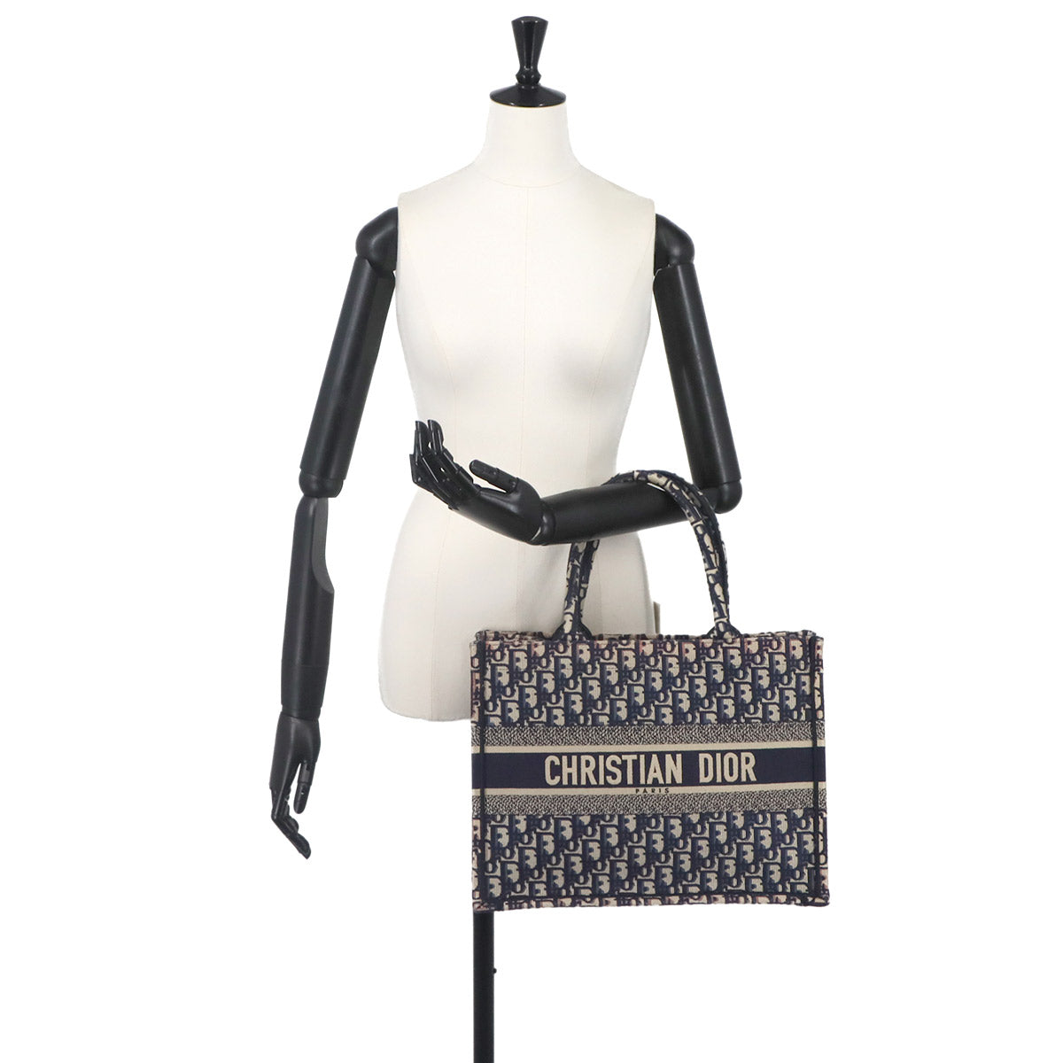 Oblique Book Tote Medium Bag Canvas Navy M1296ZRIW