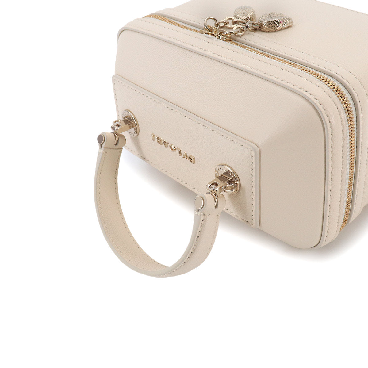 Serpenti Vanity Hand Shoulder Bag Leather White 291661