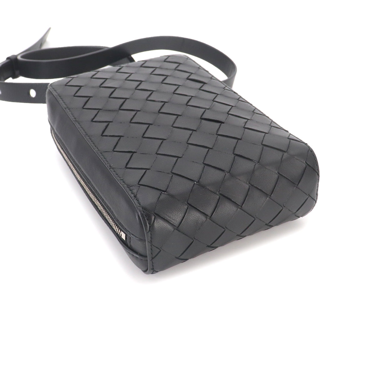 Intrecciato Crossbody Shoulder Bag Black 592692