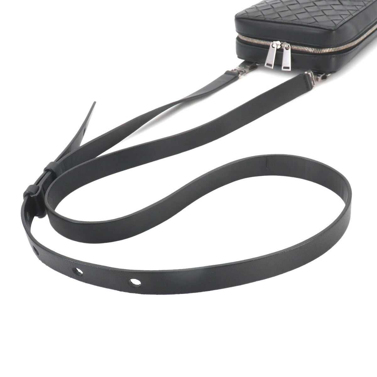 Intrecciato Crossbody Shoulder Bag Black 592692