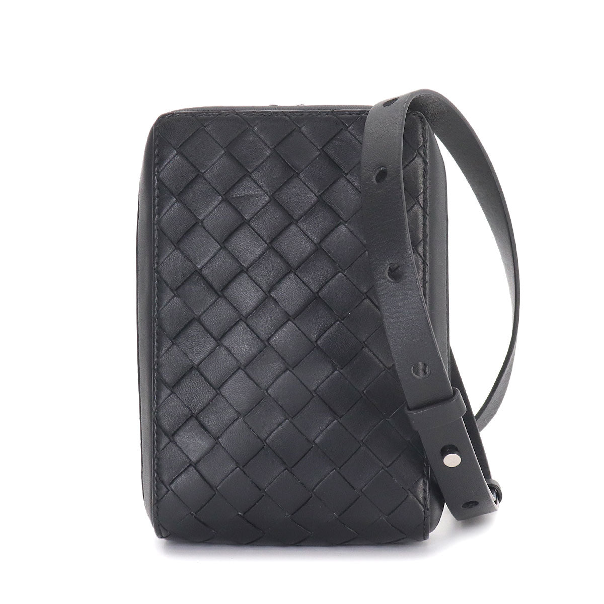 Intrecciato Crossbody Shoulder Bag Black 592692
