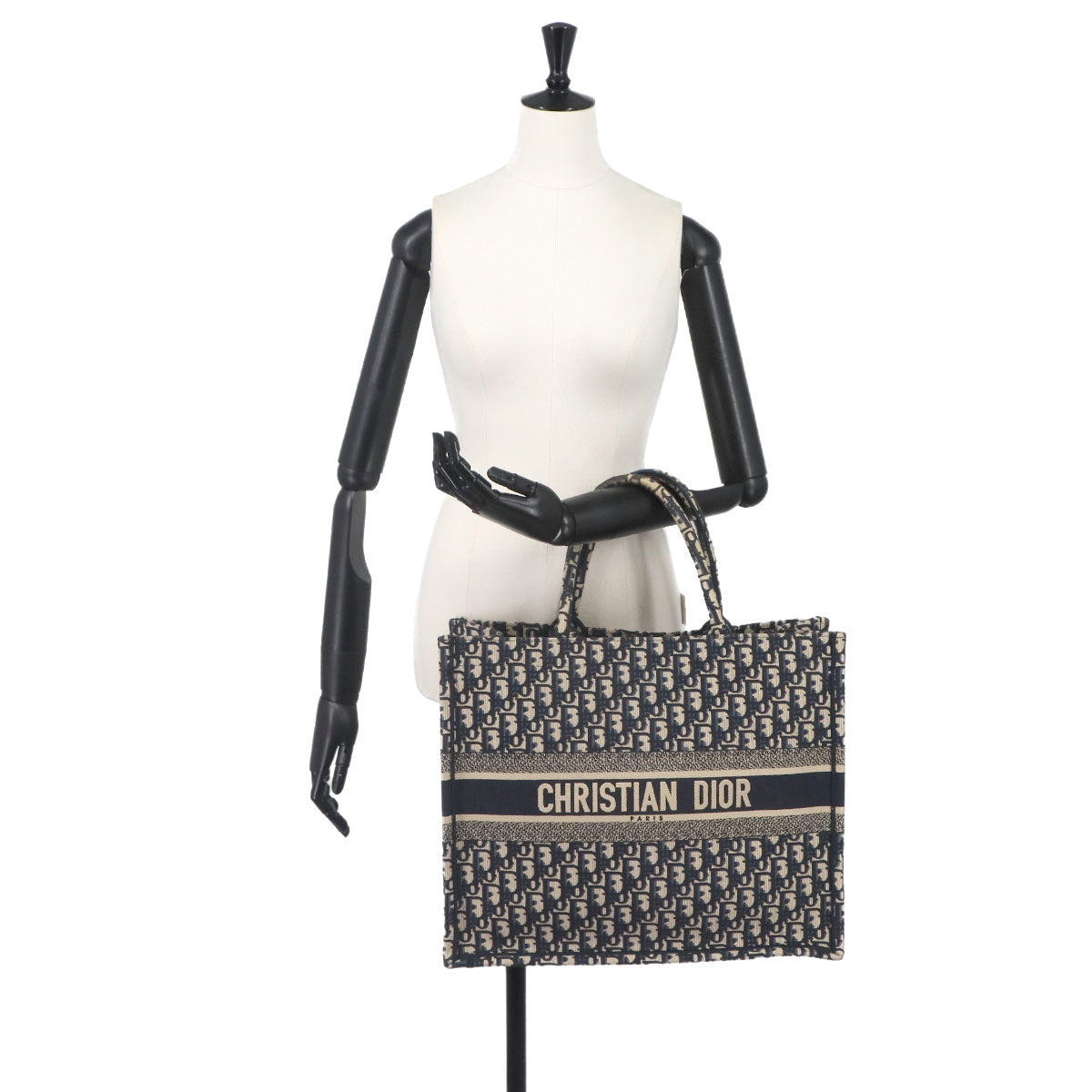 Oblique Book Tote Large Bag Canvas Navy M1286ZRIW