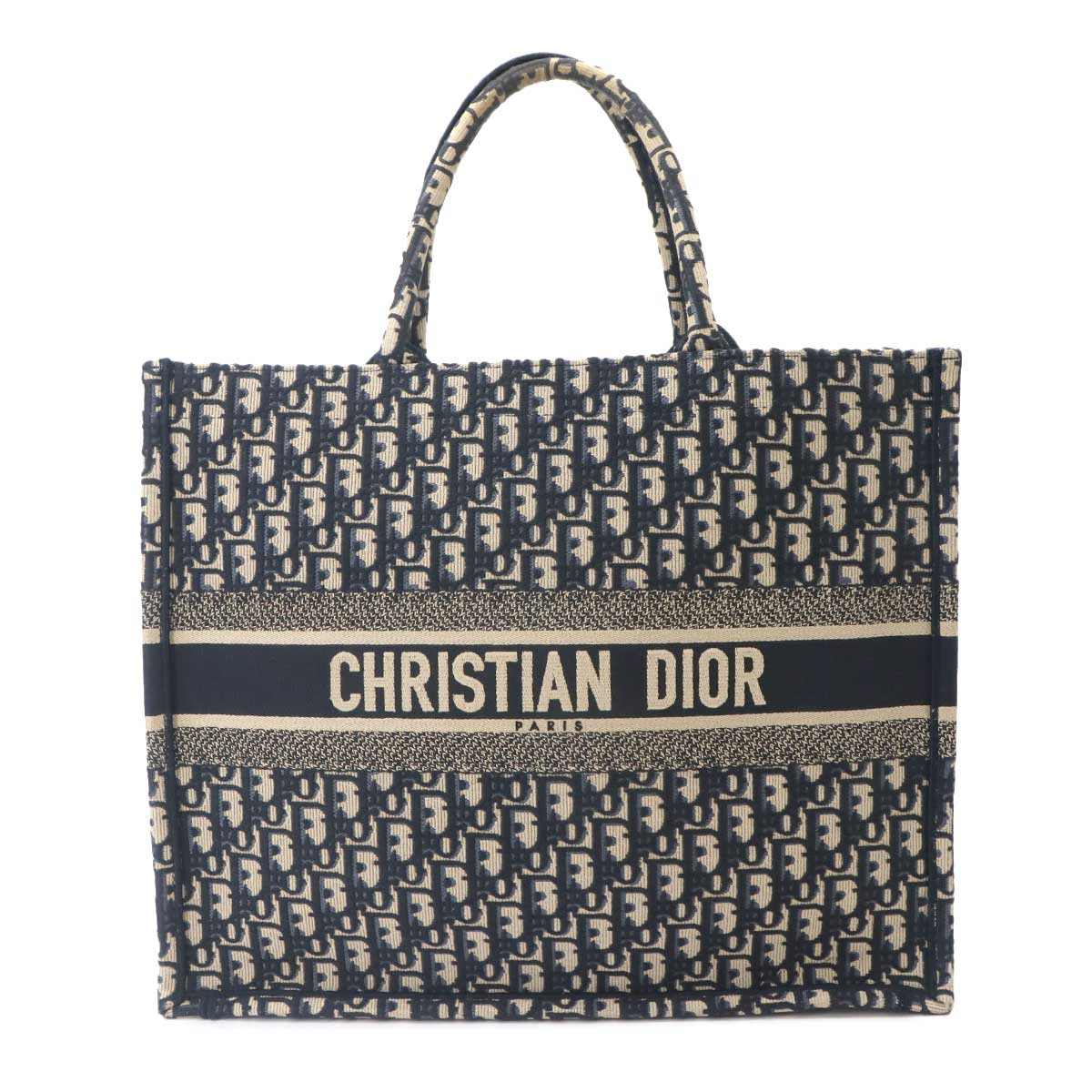 Oblique Book Tote Large Bag Canvas Navy M1286ZRIW