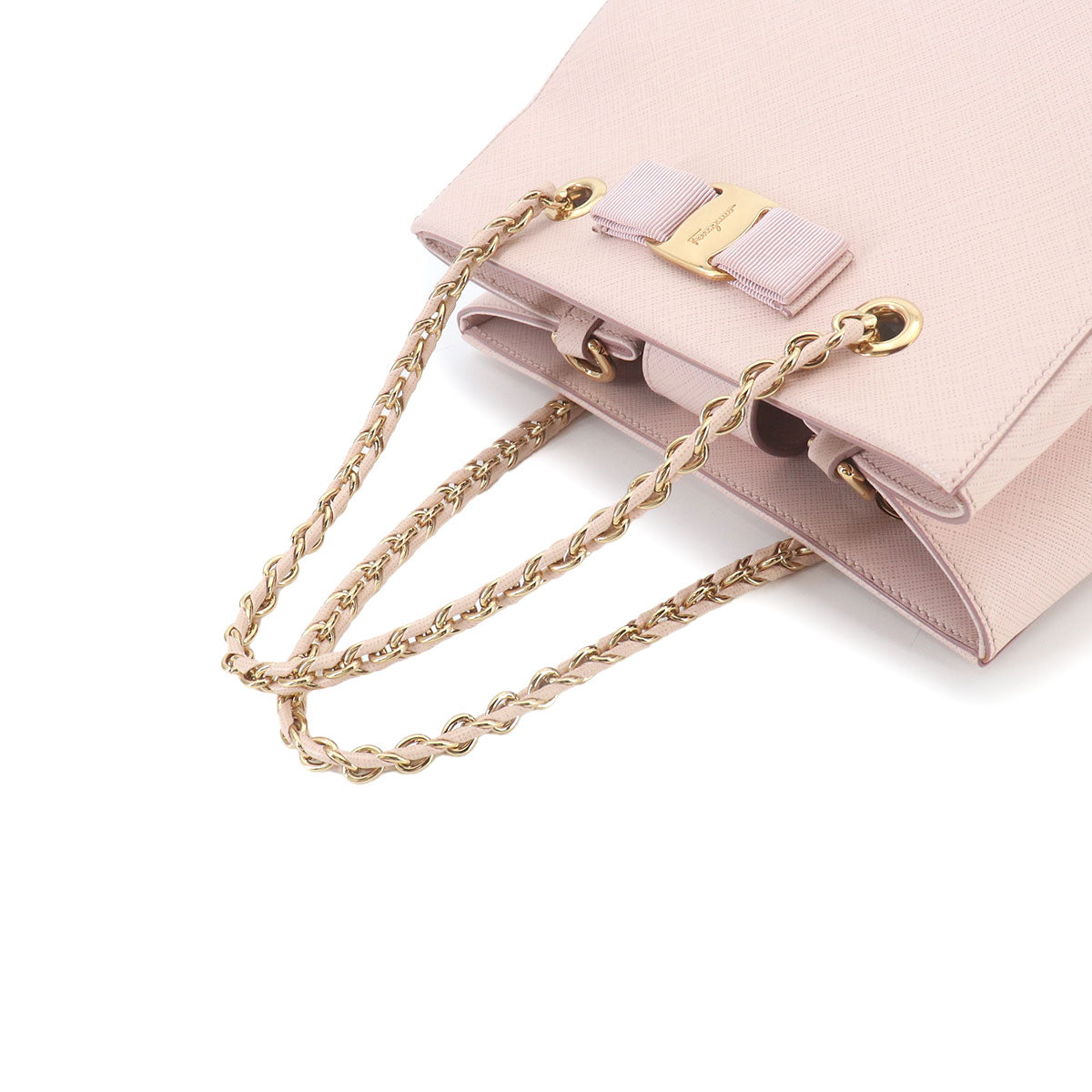 Vara 2way Hand Shoulder Bag Leather Pink Purse