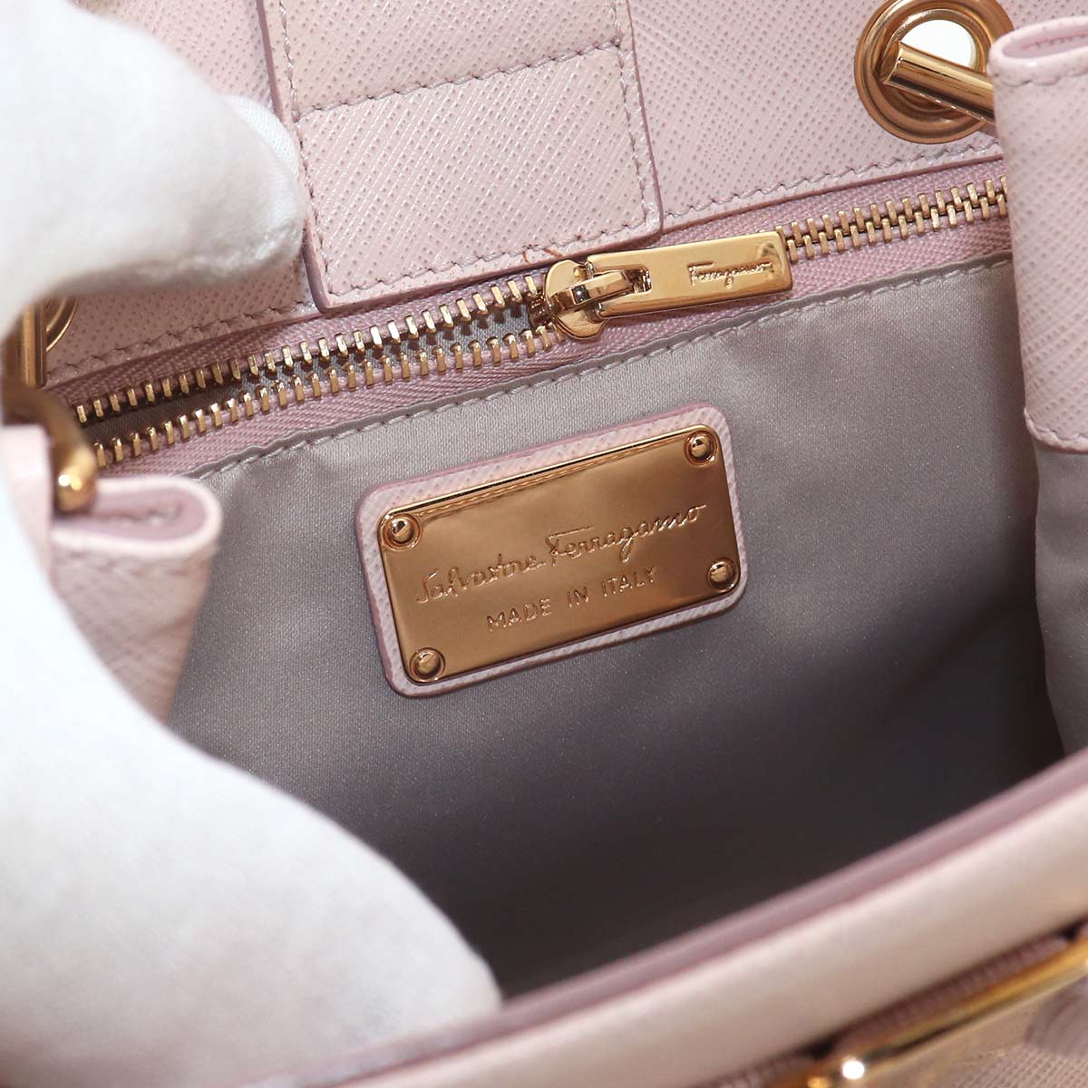 Vara 2way Hand Shoulder Bag Leather Pink Purse