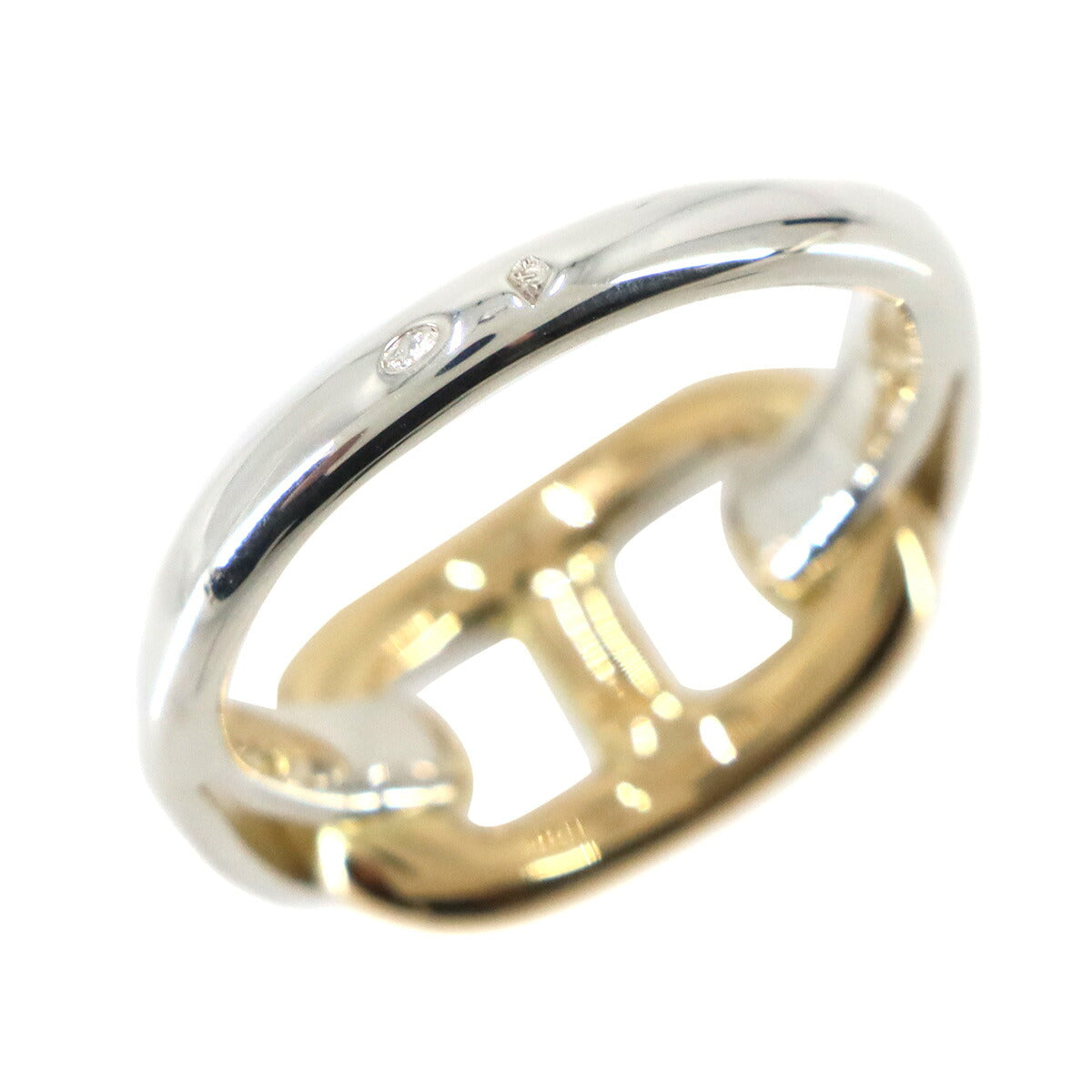 Chaine dancre Ring Ag 925 K18 Silver Gold YG