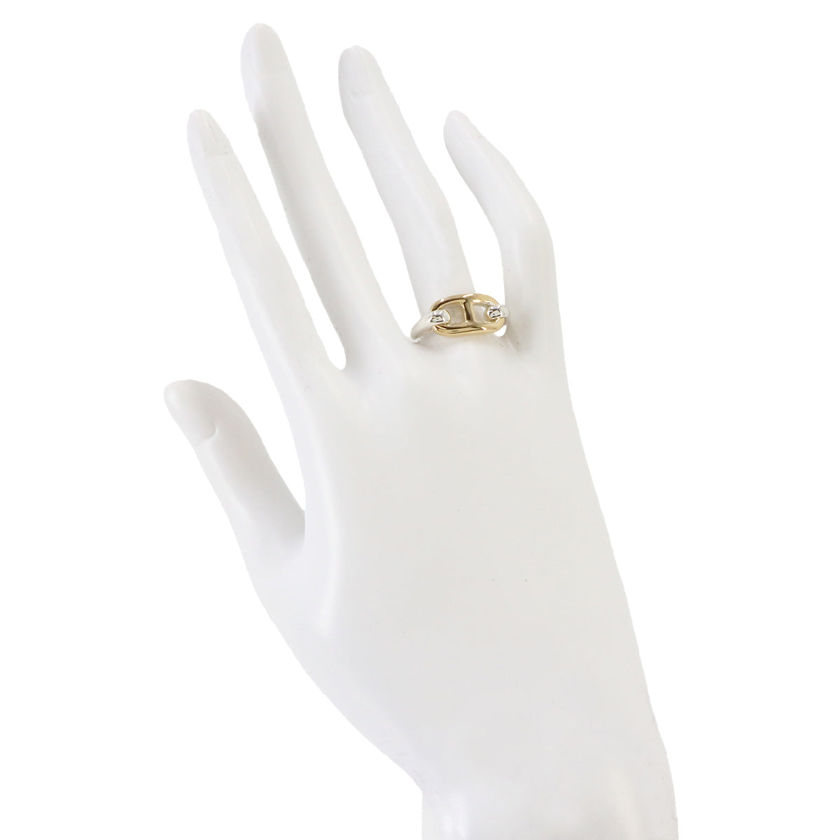 Chaine dancre Ring Ag 925 K18 Silver Gold YG