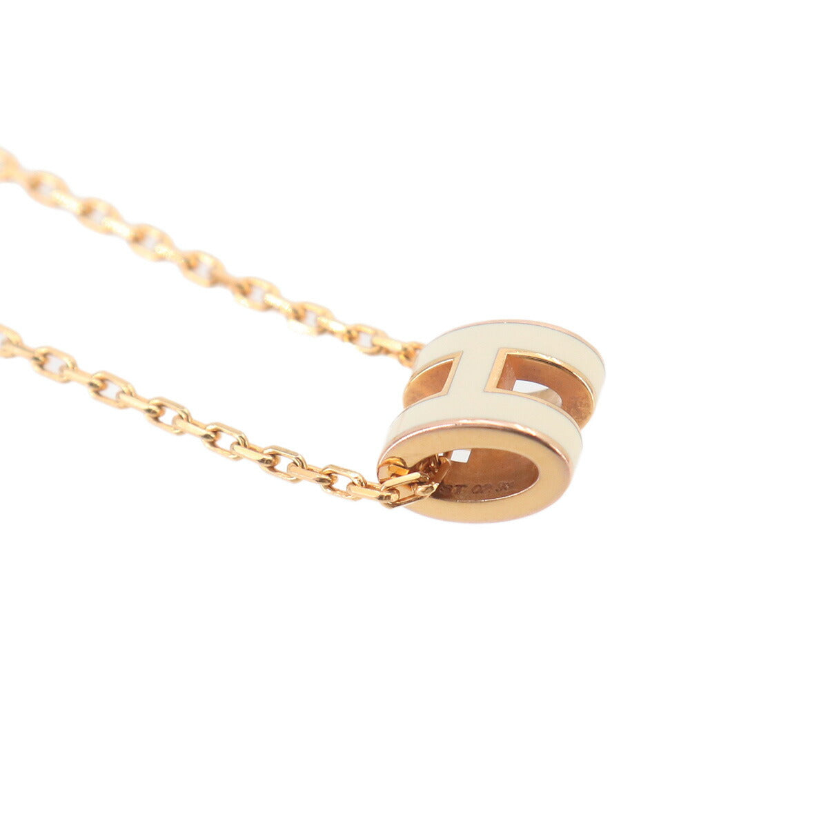 Mini Pop H Chain Necklace White Gold Accessory