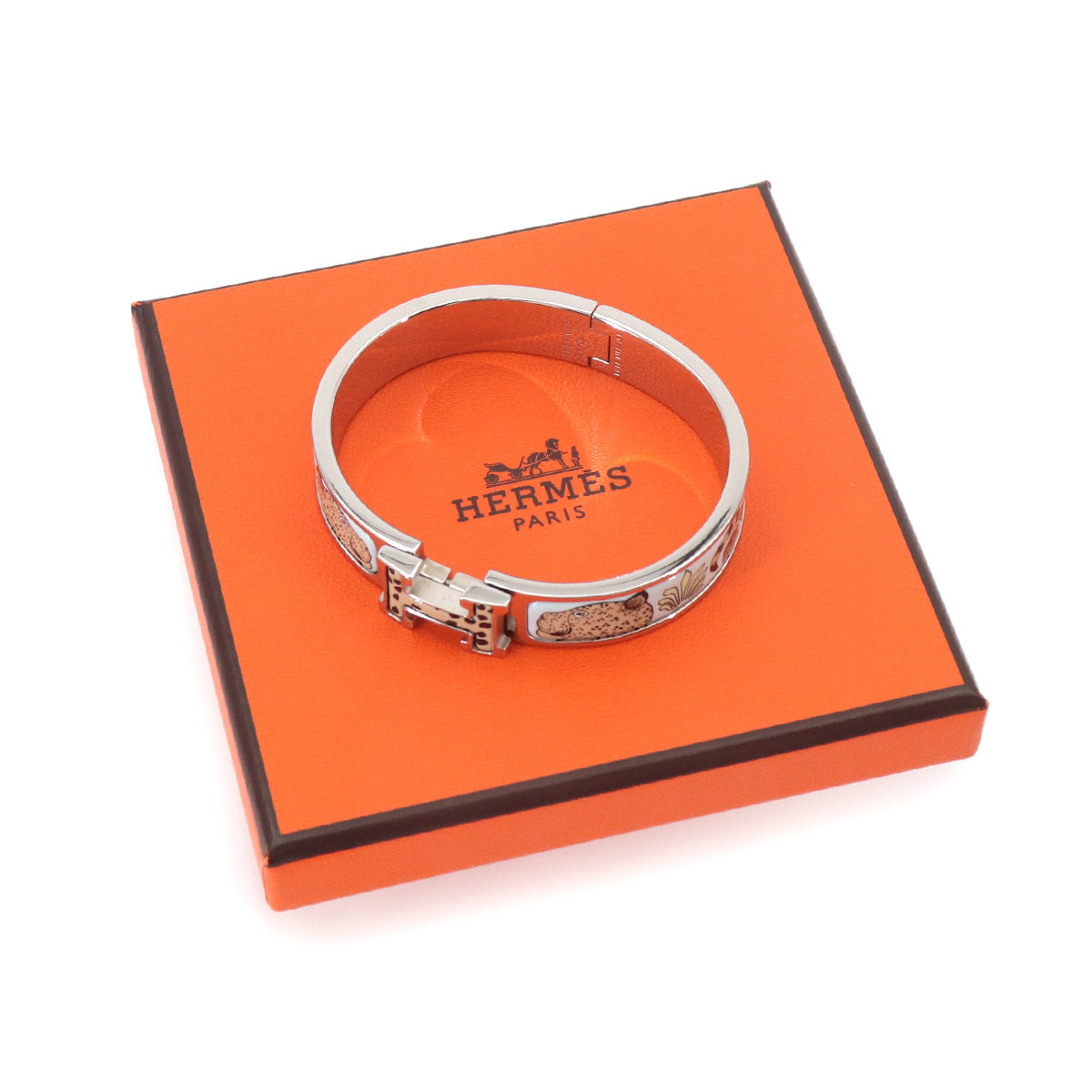 Clic H Bangle Les Leopards Silver Multicolor