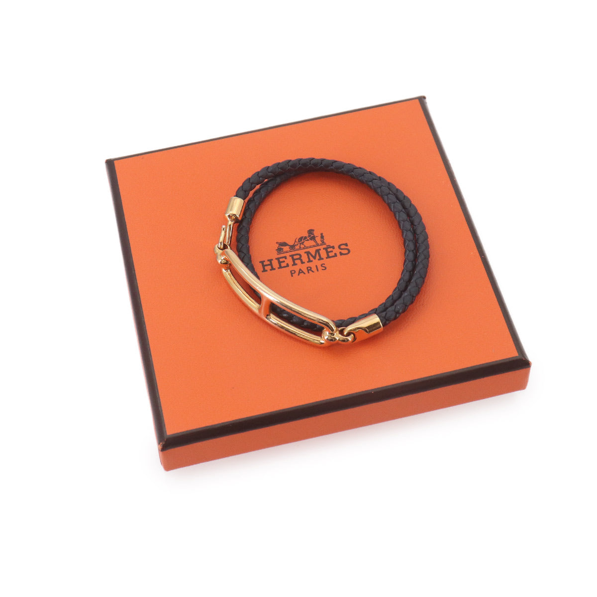 Roulis Double Tour Bracelet Leather Black