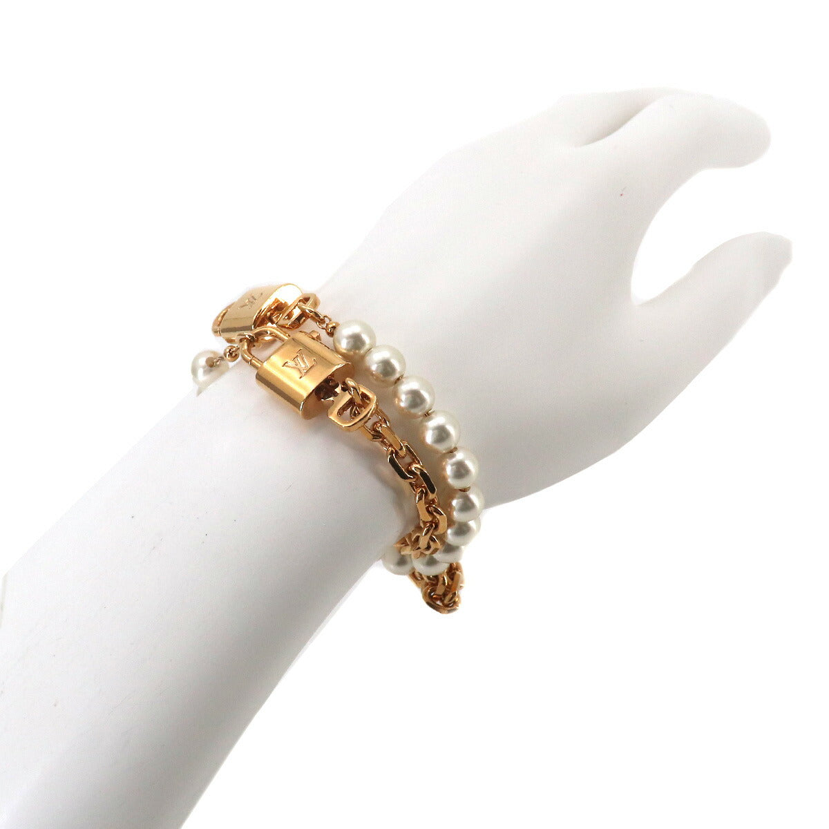Pearlock Necklace 2way Bracelet Gold Faux Pearl M02977