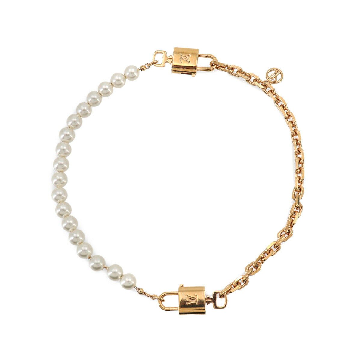 Pearlock Necklace 2way Bracelet Gold Faux Pearl M02977