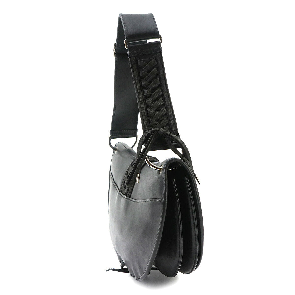 Admit It Shoulder Bag Leather Black Corset Purse