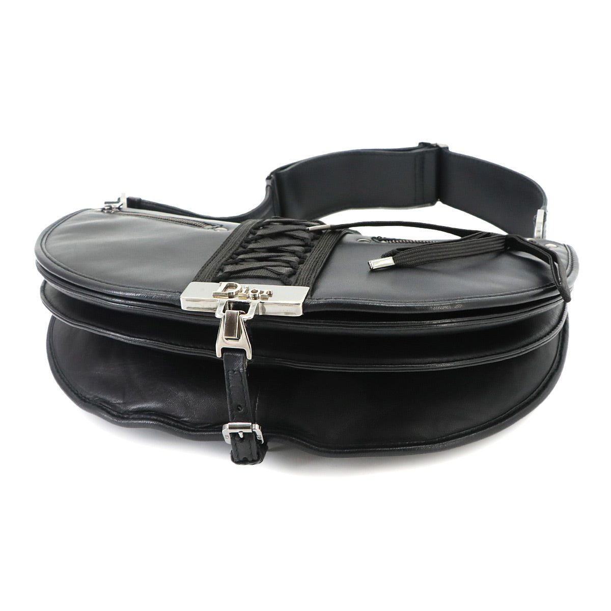 Admit It Shoulder Bag Leather Black Corset Purse