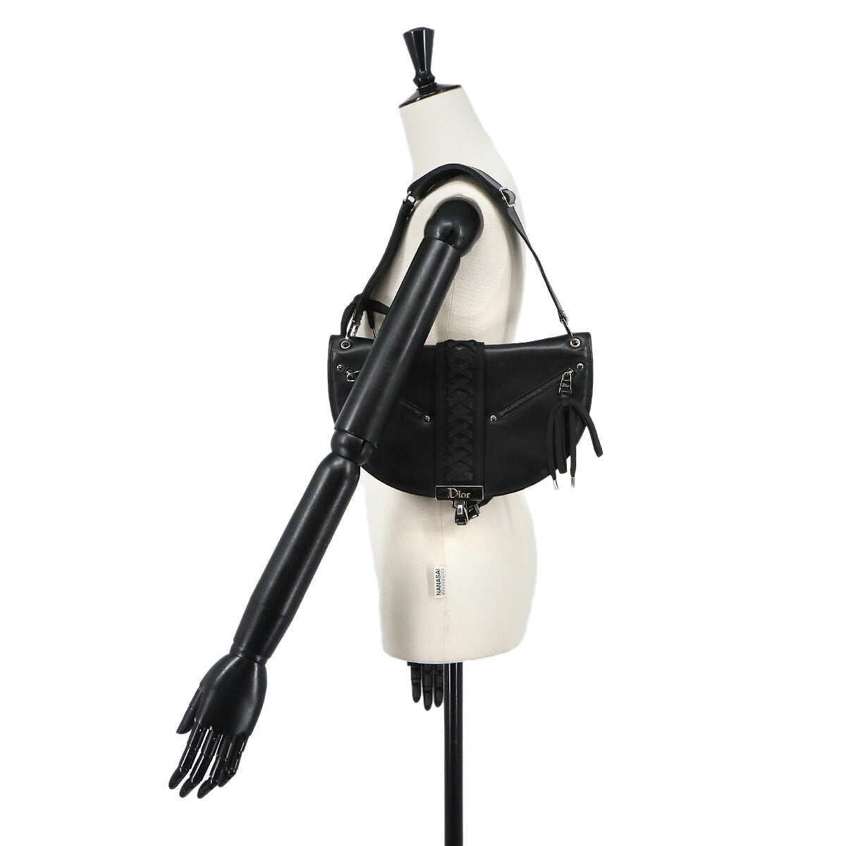 Admit It Shoulder Bag Leather Black Corset Purse