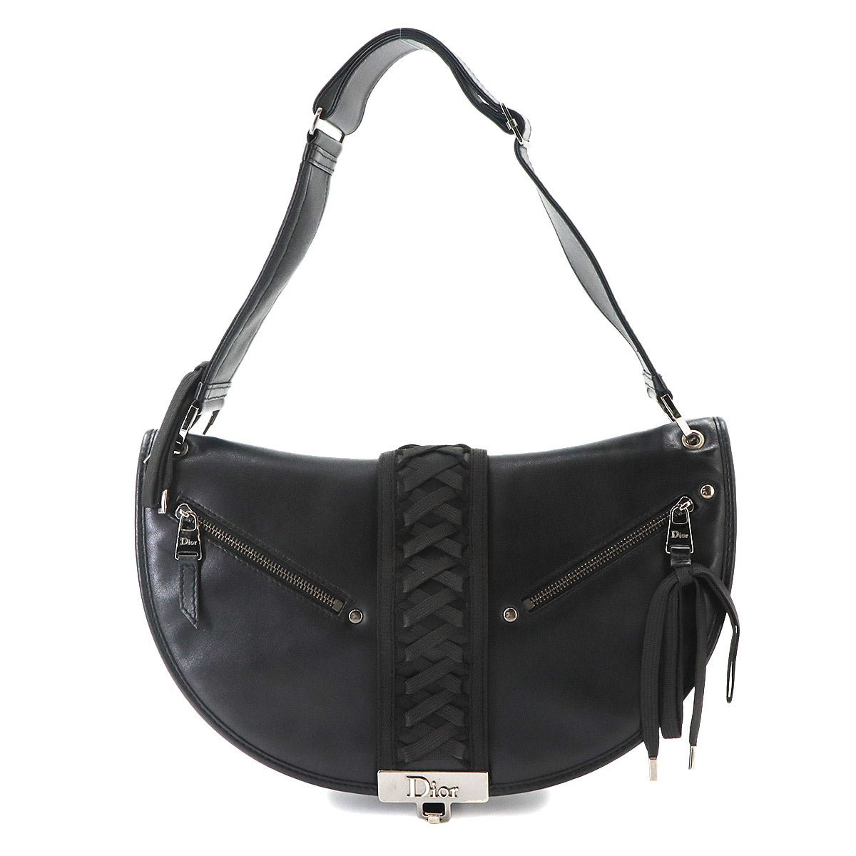 Admit It Shoulder Bag Leather Black Corset Purse