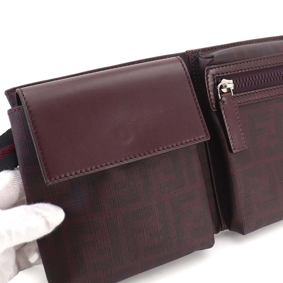 Zucca Belt Bag Crossbody Bag PVC Bordeaux 7VA280 Purse