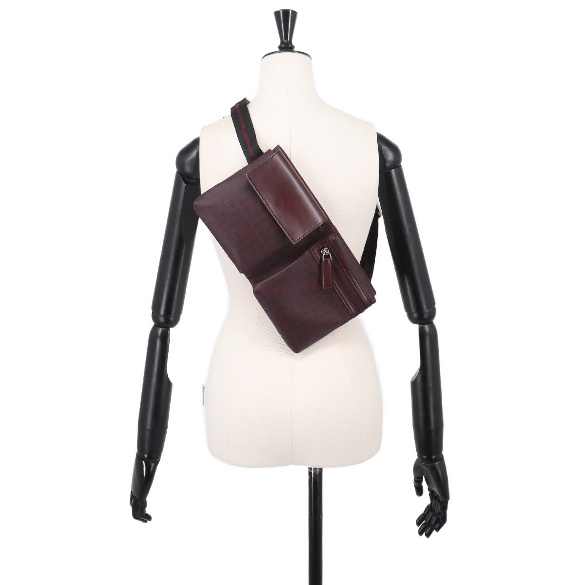 Zucca Belt Bag Crossbody Bag PVC Bordeaux 7VA280 Purse