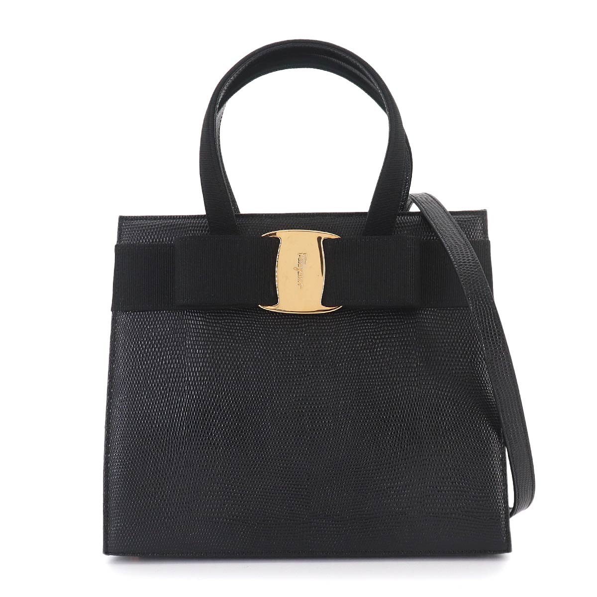 Vara 2way Hand Shoulder Bag Leather Black Purse