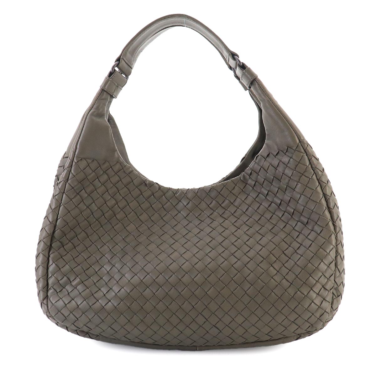 Intrecciato Tote Bag Leather Gray Purse
