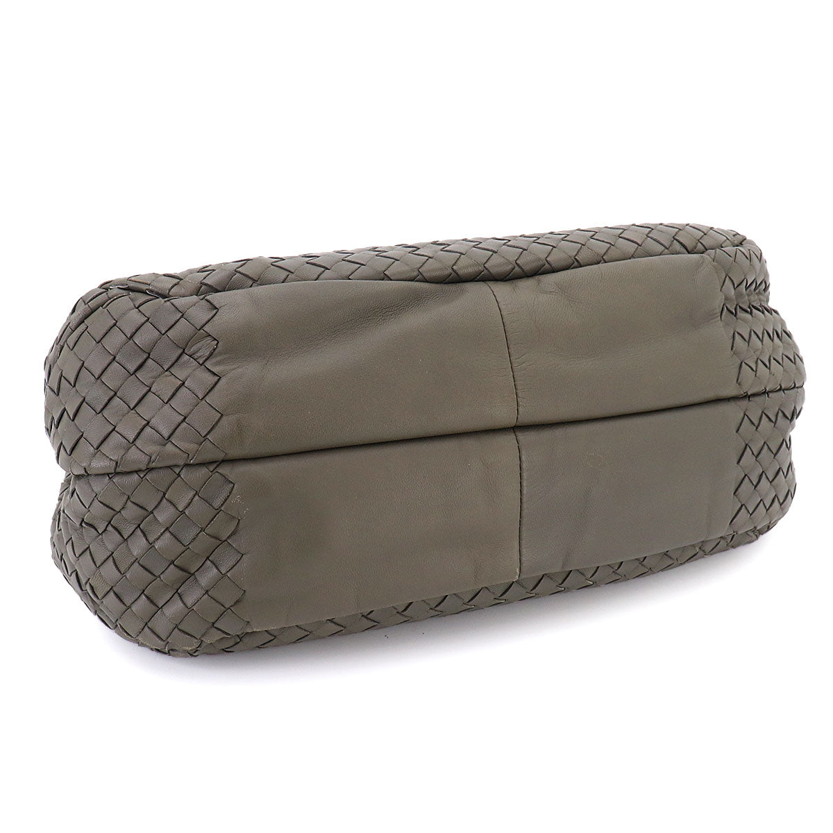 Intrecciato Tote Bag Leather Gray Purse