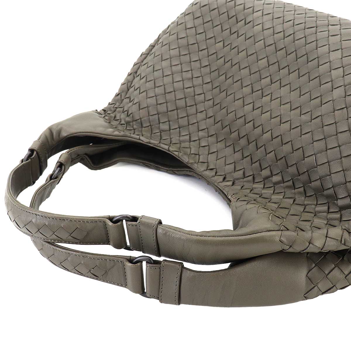 Intrecciato Tote Bag Leather Gray Purse