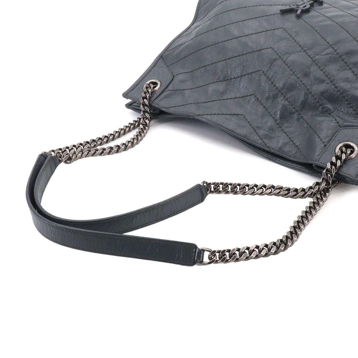Niki Shopping Tote Bag Leather Gray 577999