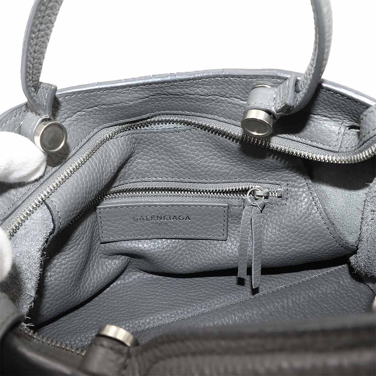 Blackout City S Hand Shoulder Bag Leather Gray 443516 Purse