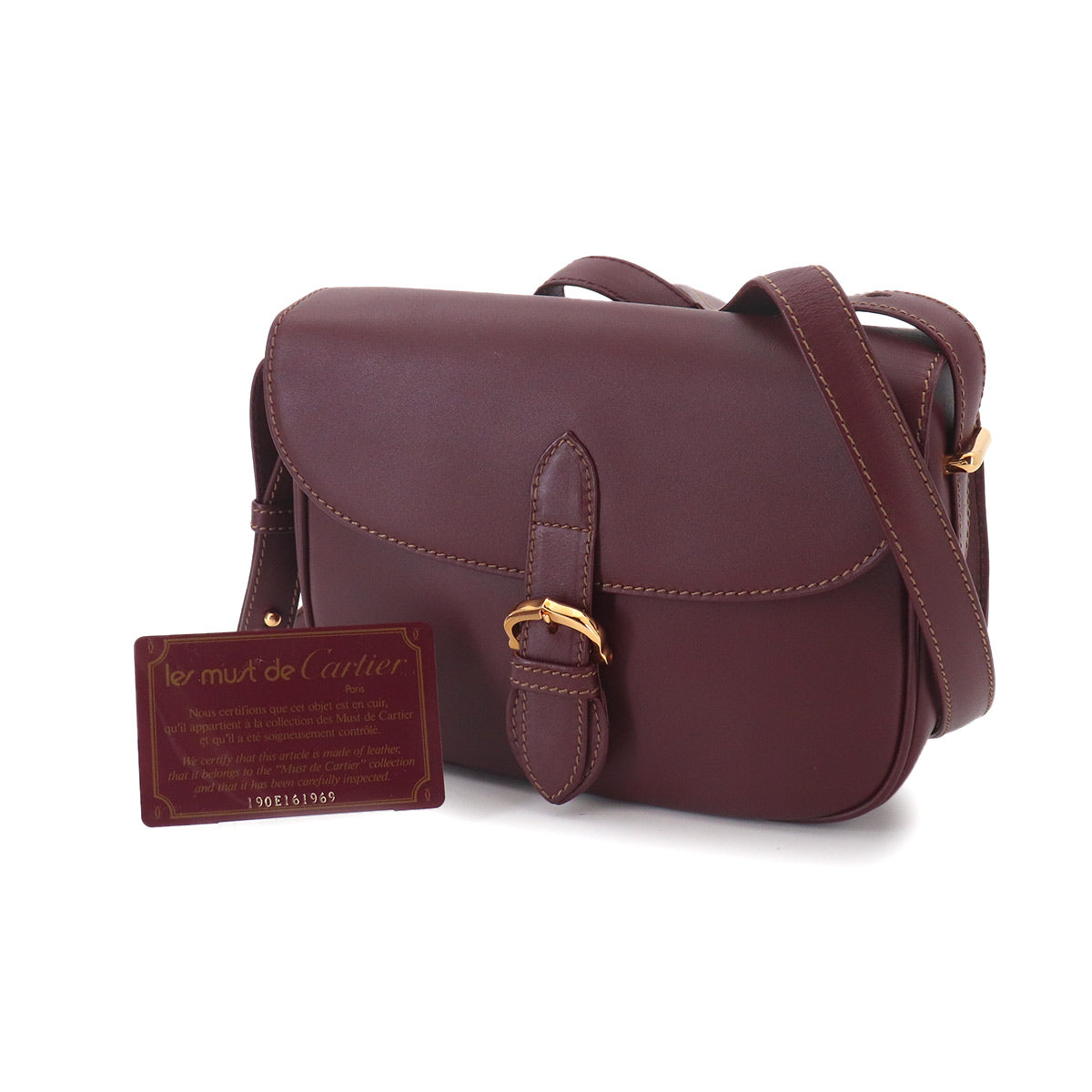 Must Line Shoulder Bag Leather Bordeaux Purse