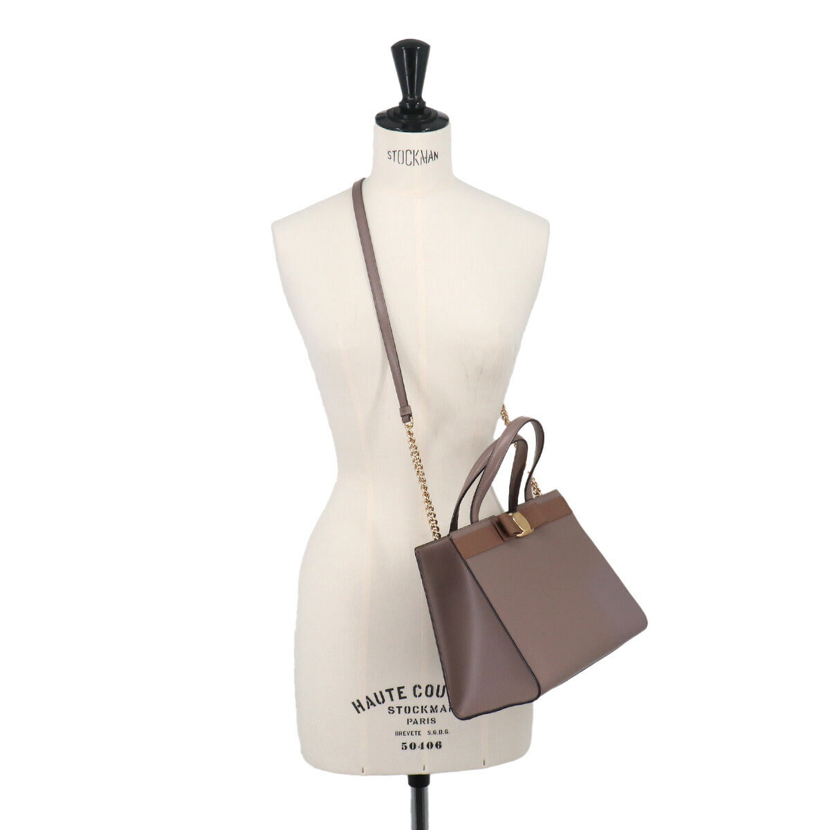 Vara 2way Hand Shoulder Bag Leather Caraway Seed