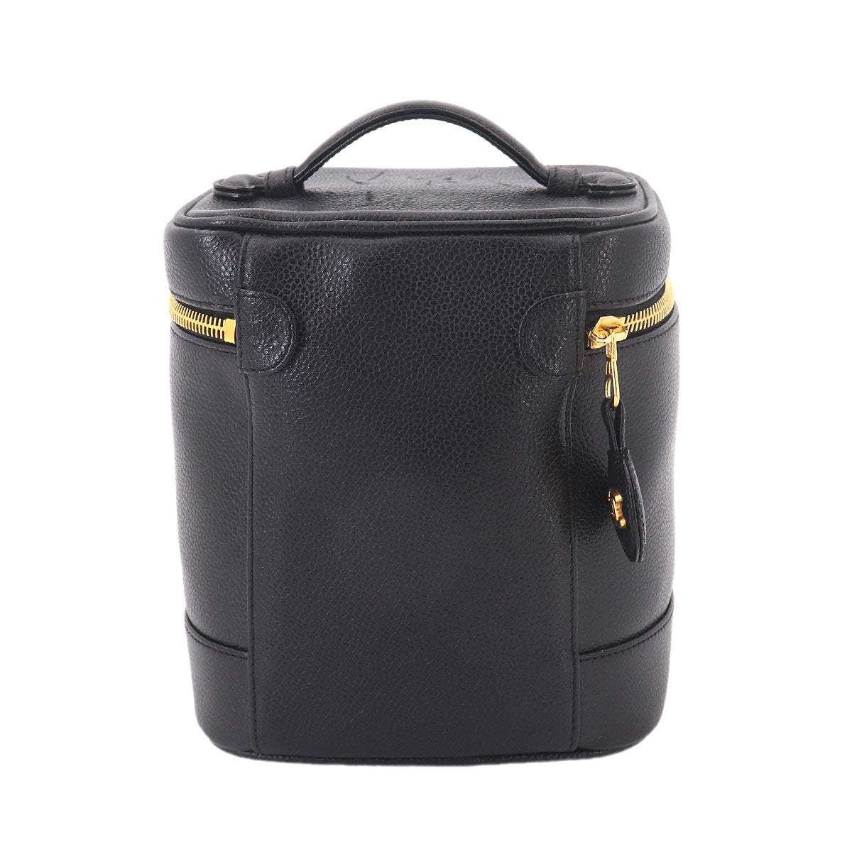 Vanity Hand Bag Leather Black A01998 Coco Logos Vintage Purse