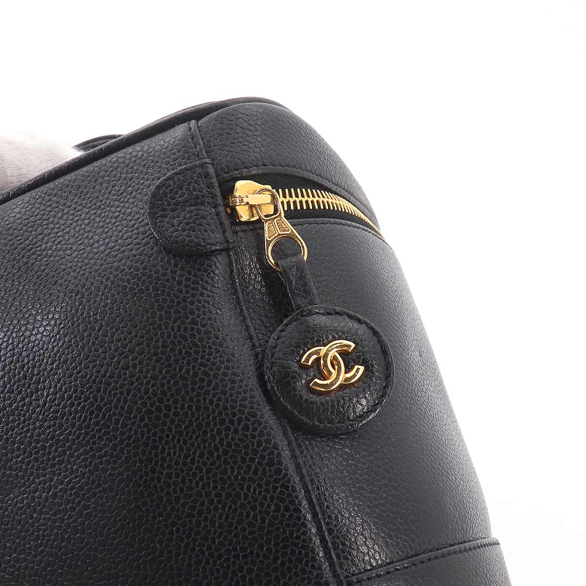 Vanity Hand Bag Leather Black A01998 Coco Logos Vintage Purse