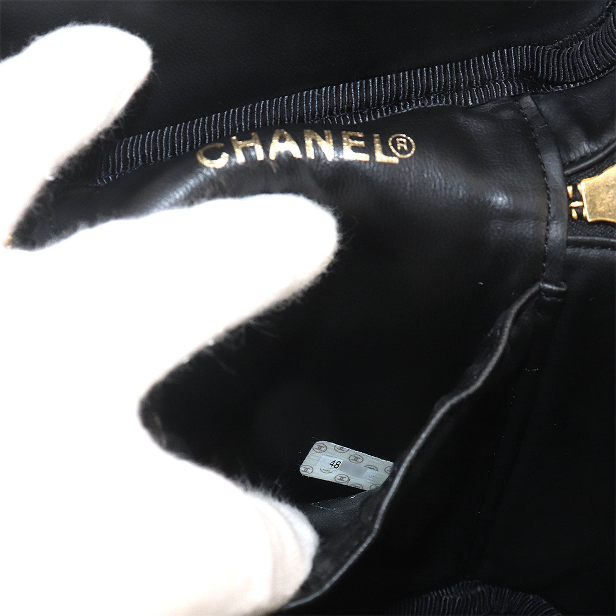 Vanity Hand Bag Leather Black A01998 Coco Logos Vintage Purse