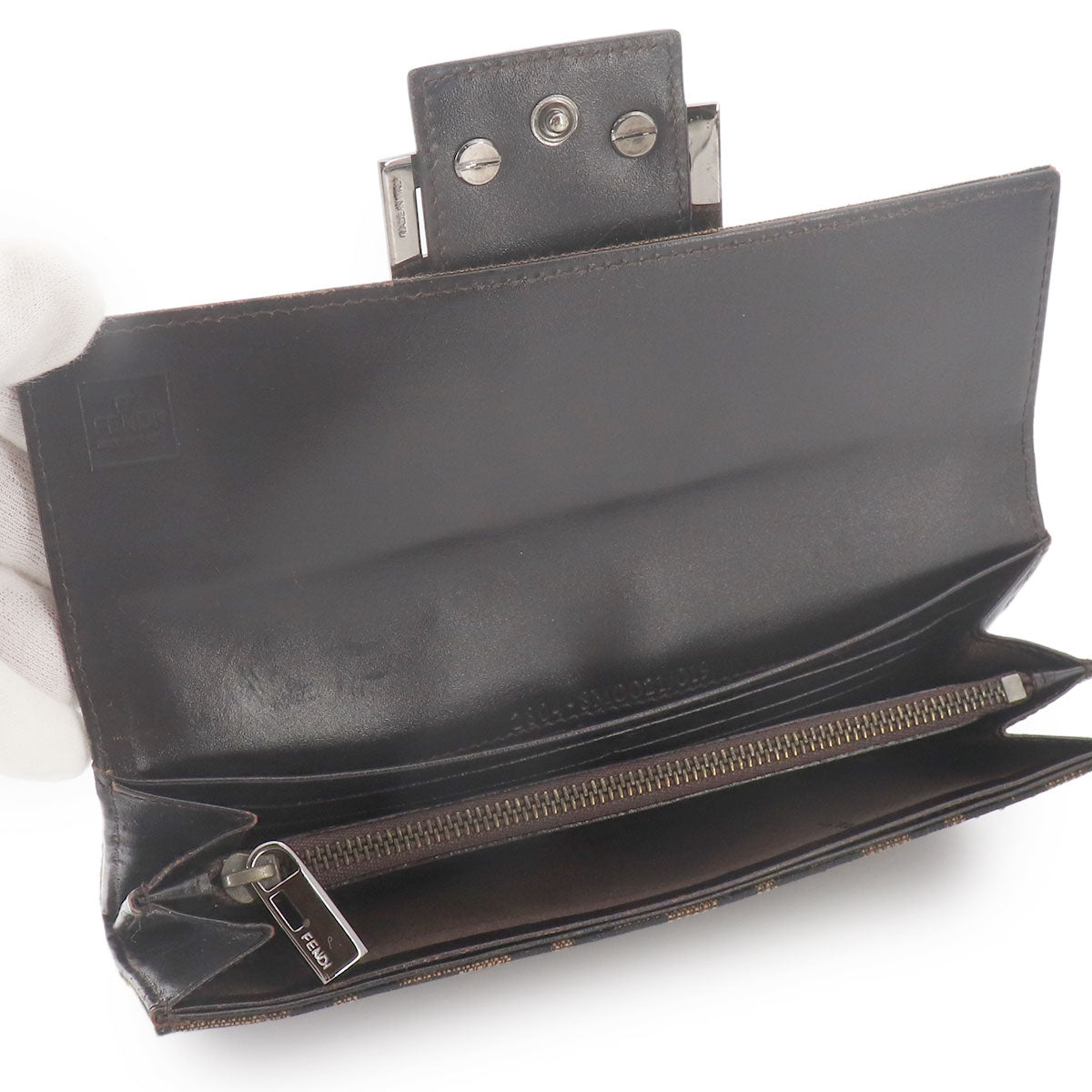 Zucca Long Wallet Canvas Leather Brown 8M0021