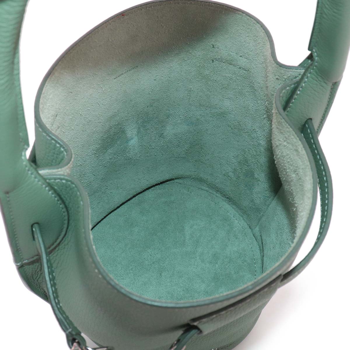 Big Bag Bucket Nano Hand Shoulder Bag Leather Green 187243