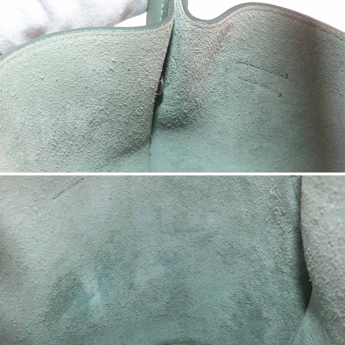 Big Bag Bucket Nano Hand Shoulder Bag Leather Green 187243