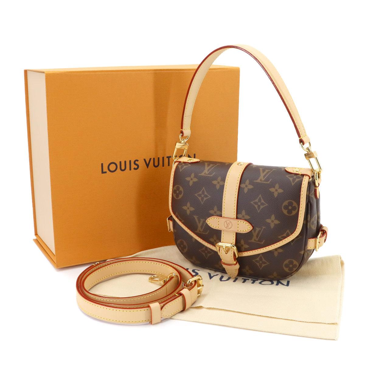 Monogram Saumur BB 2way Hand Shoulder Bag Brown M46740